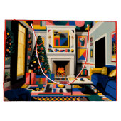 New Wave 1980s Pop Art Christmas Große Geschenktüte (Rückseite)