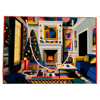 New Wave 1980s Pop Art Christmas Große Geschenktüte