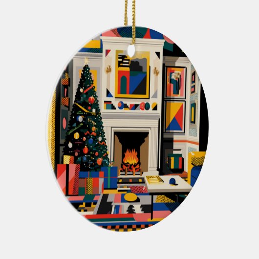 New Wave 1980s Pop Art Christmas Keramik Ornament (Rechts)