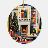 New Wave 1980s Pop Art Christmas Keramik Ornament (Links)