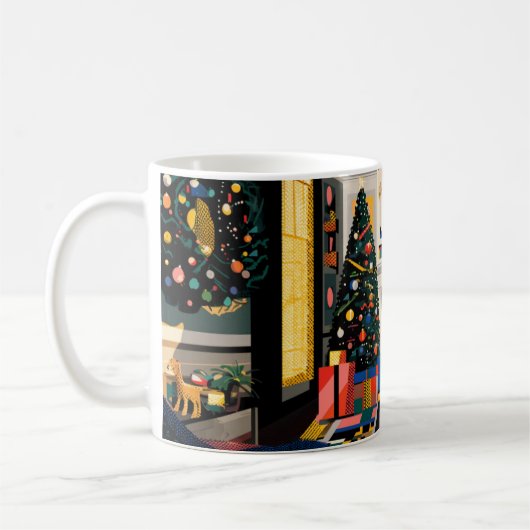 New Wave 1980s Pop Art Christmas Mug Kaffeetasse (Links)