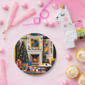 New Wave 1980s Pop Art Christmas Pappteller (Party)