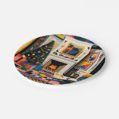 New Wave 1980s Pop Art Christmas Pappteller (Schrägansicht)