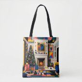 New Wave 1980s Pop Art Christmas Tote Tasche (Vorderseite)