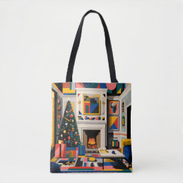 New Wave 1980s Pop Art Christmas Tote Tasche