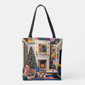 New Wave 1980s Pop Art Christmas Tote Tasche (Rückseite)