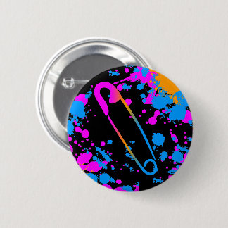 NEW WAVE 80er RETRO PUNK SICHERHEITSNADEL SPLATTER Button