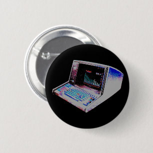 New Wave 80er Retro Vintage Computer Pin Button
