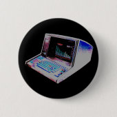 New Wave 80s Retro Vintage Computer Pin Button (Vorderseite)