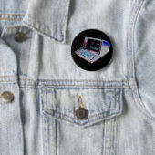 New Wave 80s Retro Vintage Computer Pin Button (Beispiel)