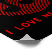 New Wave Music Red And Black Funny 70's 80's Music Poster (Ecke)