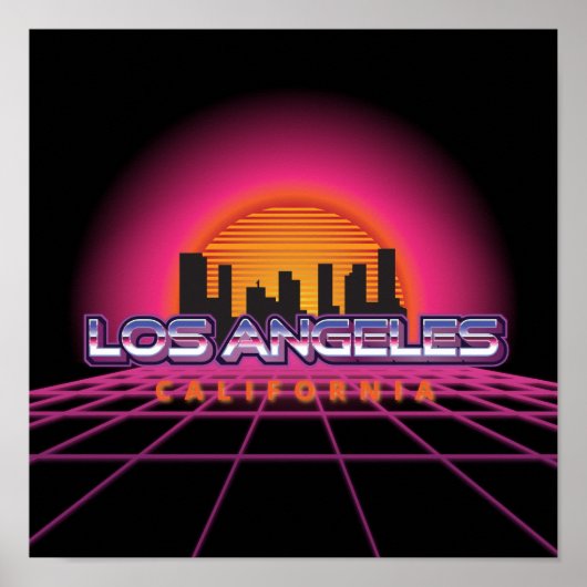 New Wave Retro Los Angeles Poster (Vorne)