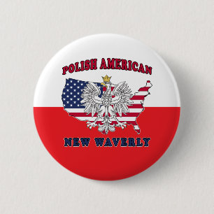 New Waverly Texas Polnischer Amerikaner Button