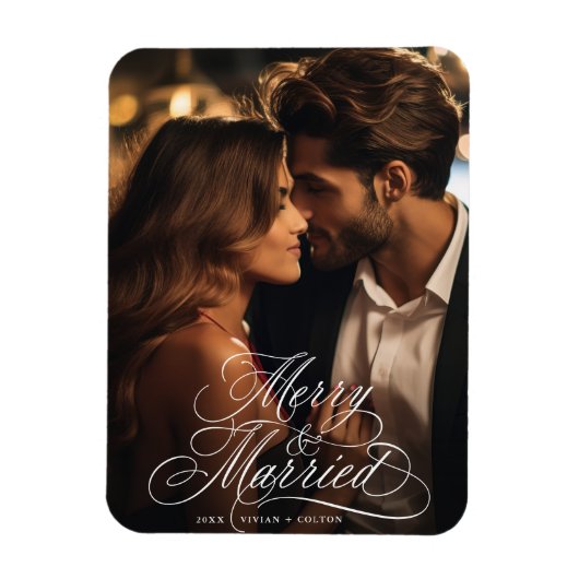 New Weds Erste Weihnachten Frohe und Verheiratetes Magnet (Vertikal)