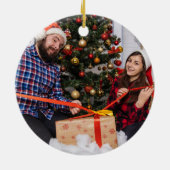 New Weds First Christmas Together Foto Keramik Ornament (Hinten)