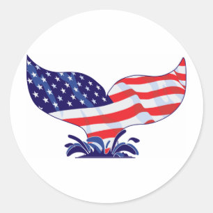 New-Whale-Schwanz-[konvertiert] Runder Aufkleber