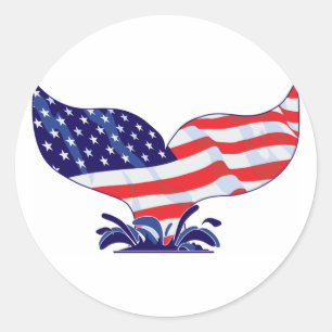 New-Whale-Schwanz-[konvertiert] Runder Aufkleber