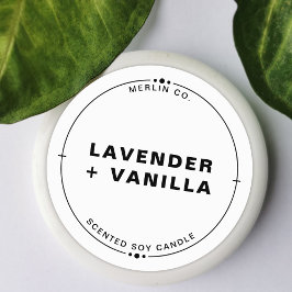 New White Homemade Soy Candle Chic Jar Lid Runder Aufkleber