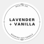 New White Homemade Soy Candle Chic Jar Lid Runder Aufkleber (Vorderseite)