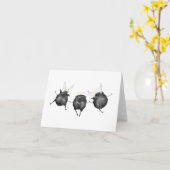 New Wings Black Mops Engel Beileid Card Karte (Gelbe Blume)