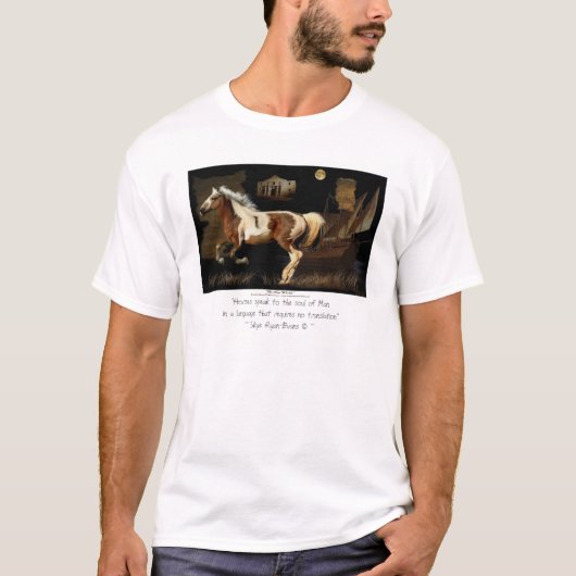 "NEW WORLDE" Spanische Mustang Horse-Lover-T - Shi T-Shirt (Vorderseite)