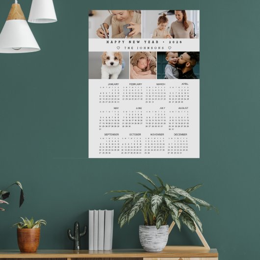New Year 12 Month Custom Photos 2026 Calendar Poster (Wohnzimmer 1)