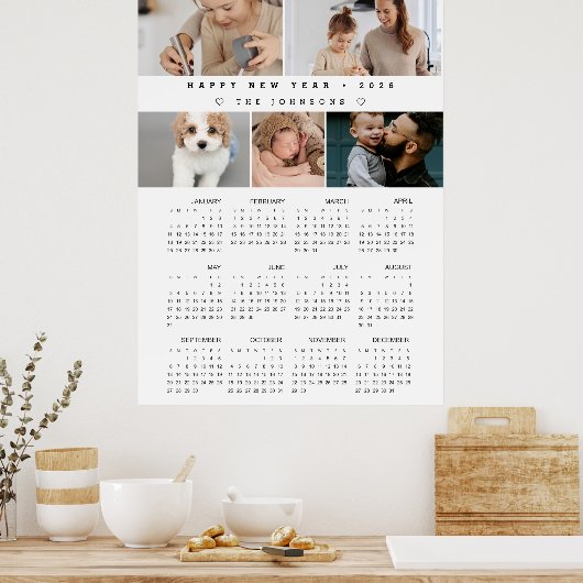 New Year 12 Month Custom Photos 2026 Calendar Poster (Küche)