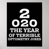 New Year 2020 And Bad Optometry Jokes Eye Chart Poster (Vorne)