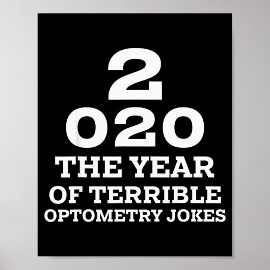 New Year 2020 And Bad Optometry Jokes Eye Chart Poster (Vorne)