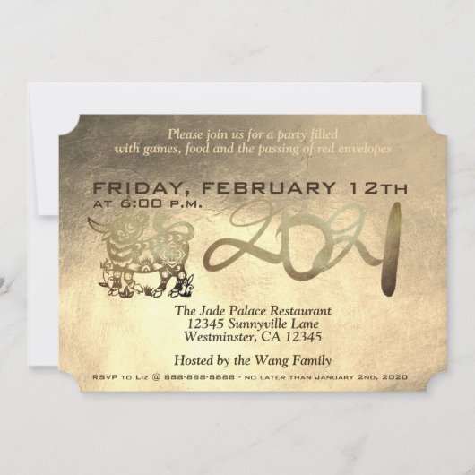 New Year 2021 Invitation Feiertagskarte (Vorderseite)