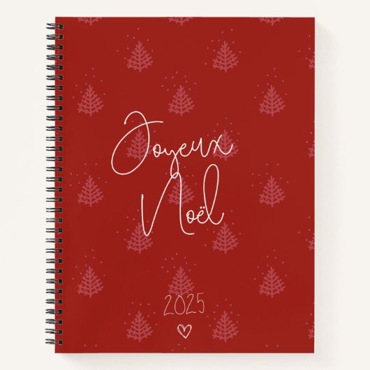 New Year 2025 Bordeaux Notizblock (Vorderseite)