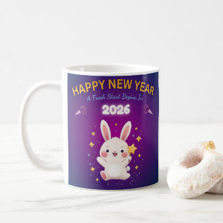 New Year 2026 Bunny Celebration Kaffeetasse