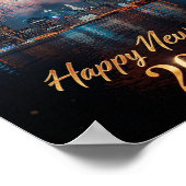 New Year 2026 City Fireworks Celebration Poster (Ecke)