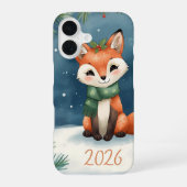 new year 2026 cute winter fox iphone case 16 hülle (Rückseite)