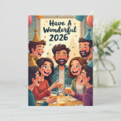 New Year 2026 Feiertagskarte (Stehend Vorderseite)