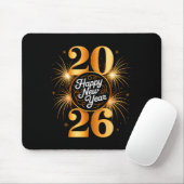 New Year 2026 Fireworks Happy New Year 2026 Men Wo Mousepad (Mit Mouse)