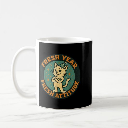 New Year 2026 Funny Cat Lover Humor Fresh Attitude Kaffeetasse (Links)