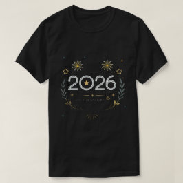 New Year 2026 Gold Fireworks “New Year, New Glow” T-Shirt