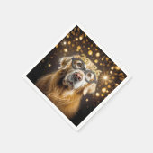 New Year 2026 Golden Retriever Humor Serviette (Ecke)