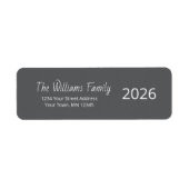 New Year 2026 Modern Simple Gray Return Address  (Vorne)