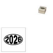 New Year 2026 Oval Sticker Gummistempel (Stempel)