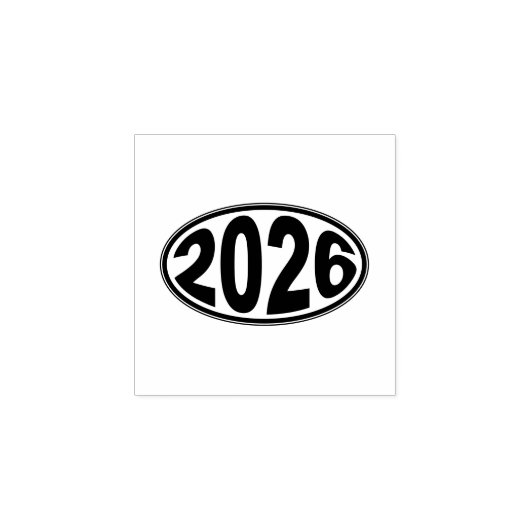 New Year 2026 Oval Sticker Gummistempel (Prägung)