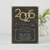 New Year 2026 Party Invitation Printable Einladung (Stehend Vorderseite)