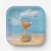 New Year 2026 Sand Timer With Starfish Pappteller (Vorderseite)
