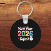 New Year 2026 Squad Funny Snowman Holiday Celebrat Schlüsselanhänger (Vorderseite)