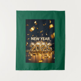 New Year 2026 Tapestry - Custom Luxe Wall Hanging Wandteppich