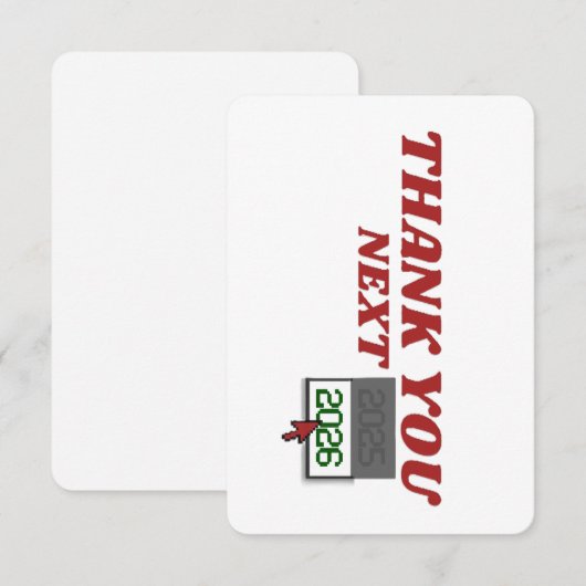 NEW YEAR 2026 THEME DANKESKARTE (Vorne/Hinten)