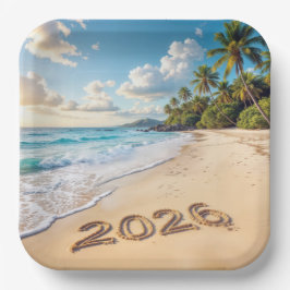 New Year 2026 Tropical Island Beach Scene Pappteller