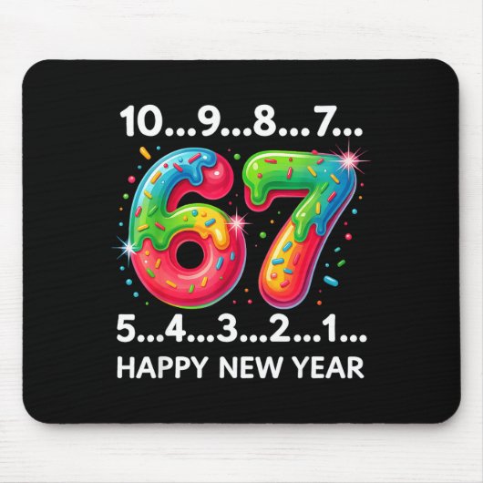 New Year 67 Candy Countdown Funny Happy New Year 2 Mousepad (Vorne)