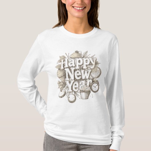 new year amazing  cup cake design T-Shirt (Vorderseite)